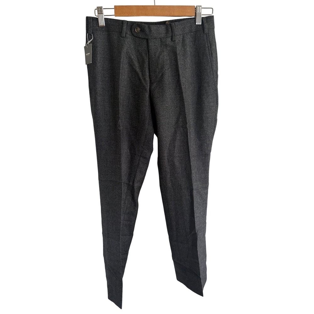Indochino Mens Charcoal Grey Textured Tailored Dress Pants 28x26 Groom Wedding